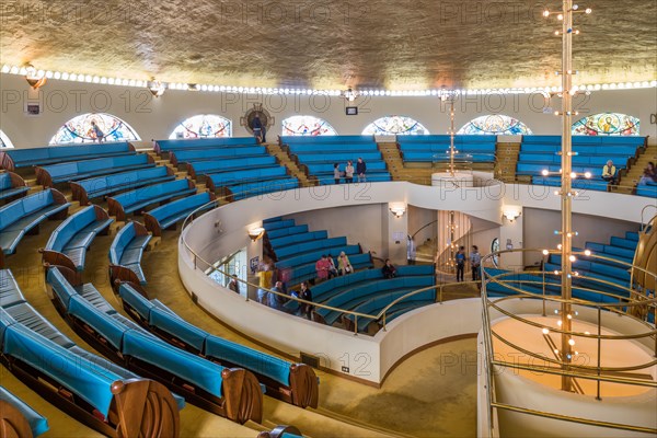 Interior of Annunciation Greek Orthodox Church designed by Frank Lloyd Wright