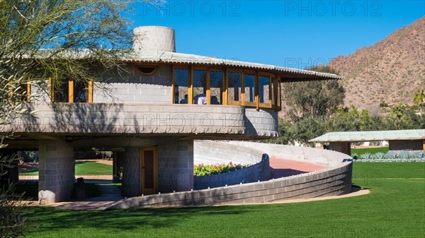 Exterior of the David and Gladys Wright house designed by Frank Lloyd Wright, Phoenix, Arizona