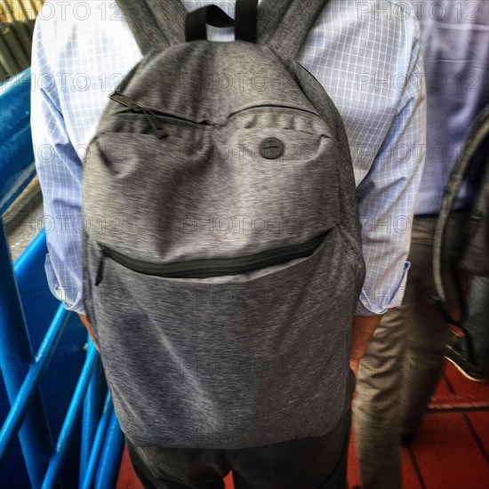 A backpack smiles and winks ...