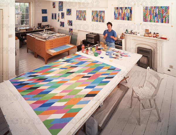 Bridget Riley in her London Studio, 1992