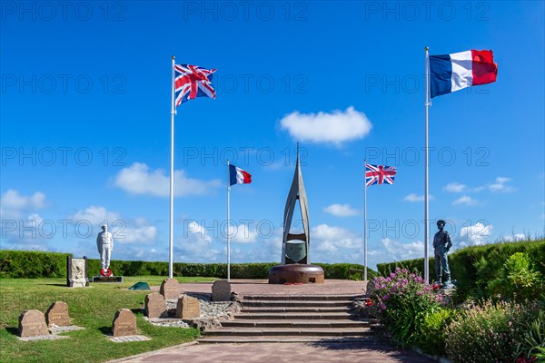 Monument of the Flame (La Flamme) or Kieffer monument, Free french World War Two D-day memorial at Sword Beach, Ouistreham, Normandy, France.