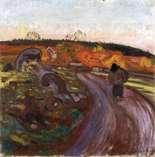 Edvard Munch
Ecole norvégienne
Autumn Rain
1897-1898
Huile sur toile (66,5 x 66 cm)
Oslo, Musée Munch