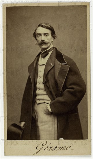 Portrait of Jean-Léon Gérôme (1824-1904) (painter) Portrait de Jean-Léon Gérôme (1824-1904), peintre. Carte de visite (recto). Photographie anonyme. Tirage sur papier albuminé. 1870-1890. Paris, musée Carnavalet.