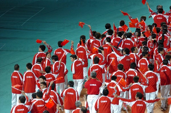 Athens, Greece 17SEP04: Opening Ceremony of the Athens 2004 Paralympic Games at Olympic Stadium.
China team, host of the 2008 Games, marches into the ©Bob Daemmrich stadium.