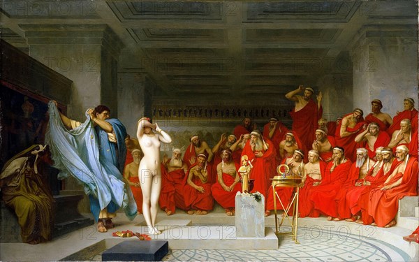 Phryne revealed before the Areopagus, painting by Jean Léon Gérôme, 1861
