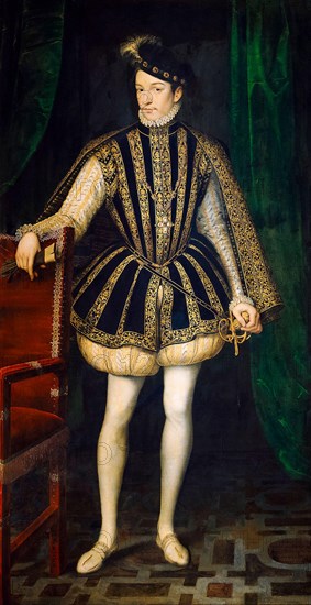 Charles IX (1550–1574), King of France, portrait painting by Francois Clouet, 1566