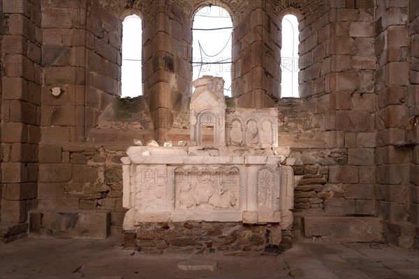 Ruin of the village of Oradour sur Glane in France, remnant of a former war massacre