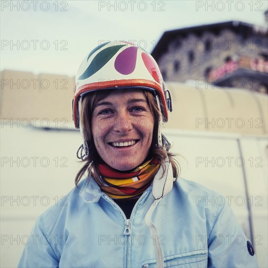 Ingrid Lafforgue, French olympic female ski Team, Grenoble winter Olympic Games, Grenoble, Isere, France, 1968