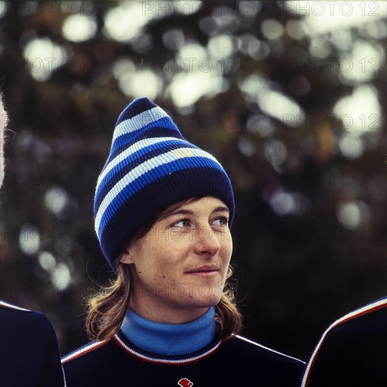 Ingrid Lafforgue, French olympic female ski Team, Grenoble winter Olympic Games, Grenoble, Isere, France, 1968