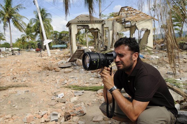 Thailand. Director- Juan Antonio Bayona on the set of the ©Summit Entertainment new film: The Impossible (2012).Plot: An account of a family caught, with tens of thousands of strangers, in the mayhem of one of the worst natural catastrophes of our time. Ref:LMK106-43107-220213Supplied by LMKMEDIA. Editorial Only.Landmark Media is not the copyright owner of these Film or TV stills but provides a service only for recognised Media outlets. pictures@lmkmedia.com