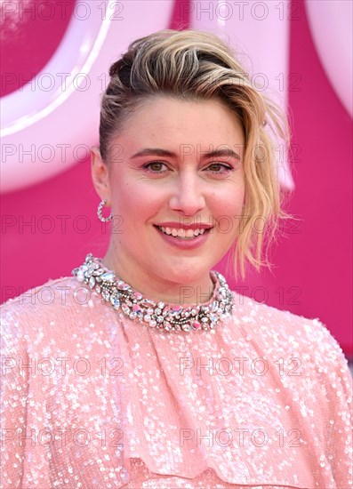 London, UK. July 12th, 2023.Greta Gerwig arriving at the Barbie European Premiere, Cineworld, Leicester Square, London. Credit: Doug Peters/EMPICS/Alamy Live News