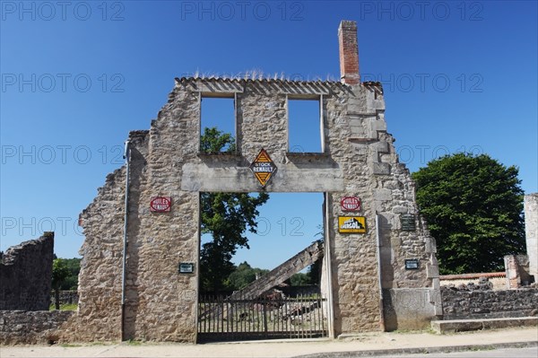 The Remains of the Garage in the Village of Oradour sur Glane in the Haute Vienne Department 87 of France