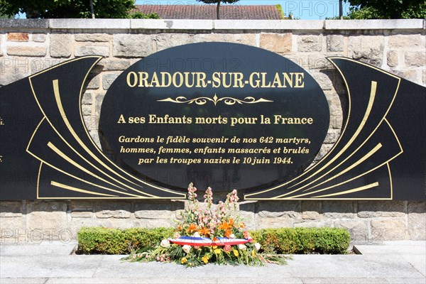 memorial outside the village of Oradour-sur-Glane,France