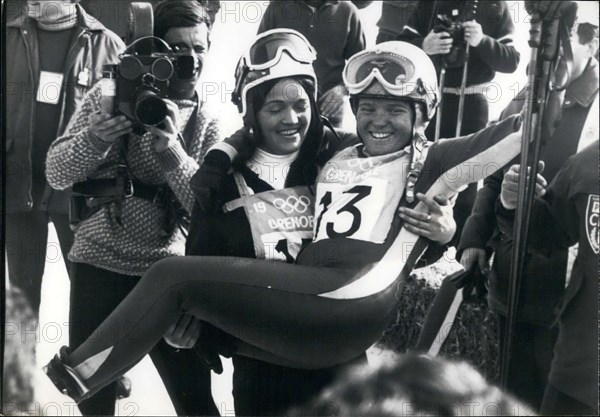 Feb. 10, 1968 - Olympic skier Olga Pall & Isabelle Mir