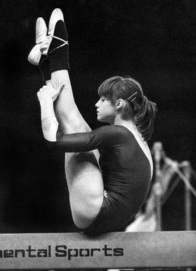 Gymnast Nadia Comaneci competes 'Champions All'