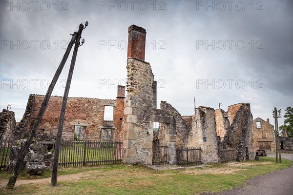 Oradour-sur-Glane where on 10 June 1944 642 inhabitants were massacred by a WW2 German Waffen-SS company, Limousin, France