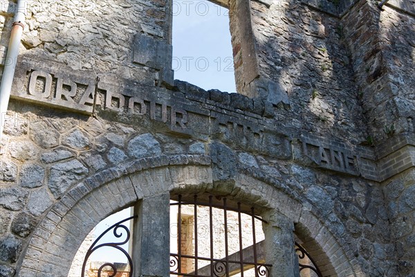 The ruined village of Oradour-Sur-Glane in France where 642 of its inhabitants, including women and children, were massacred