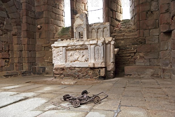 Interior of village church, Oradour-sur-Glane, scene of German massacre of French villagers on 10th June 1944