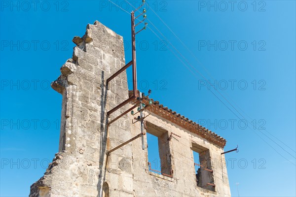 The ruins of Oradour-sur-glane, the by the nazis destroyed french village in WW2