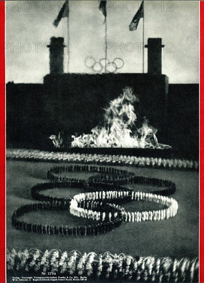 LENI RIEFENSTAHL  OLYMPIA documentary Nazi Olympics Berlin 1936 released in 1938 in Two Parts Back cover of original German Film-Kurier programme Olympia Film GmbH / International Olympic Committee / Tobis Filmkunst