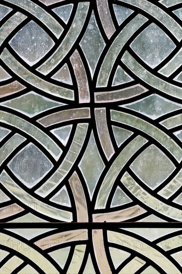 Cistercian Abbey of Fontenay. Stained glass window. France.