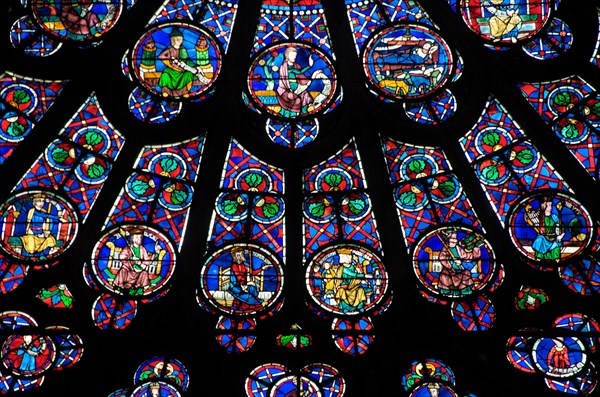 Rose window in Notre Dame de Paris cathedral, France