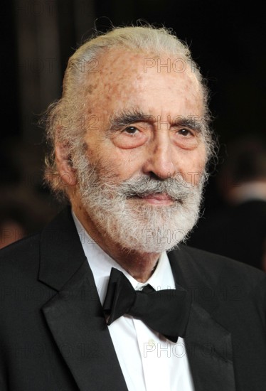 London, UK. 231012. Sir Christopher Lee at the Royal World Premiere of the film Skyfall held at the Royal Albert Hall in Kensington. 23 October 2012. Ref: LMK200-41123EBES-261012 Landmark Media