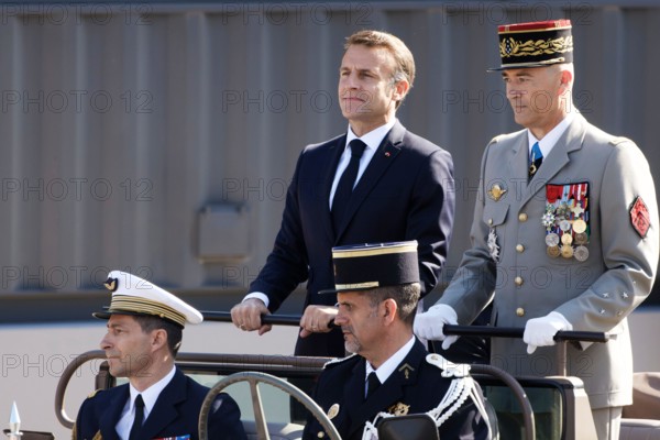 Paris, France. 14th July, 2024. General Thierry Burkhard Chief of Staff of the Armed Forces. Celebration of Bastille Day, the French National Day on Sunday July 14, 2024 with the military parade from Avenue Foch, in the presence of the French President Emmanuel Macron in Paris, France. Credit: Bernard Menigault/Alamy Live News
