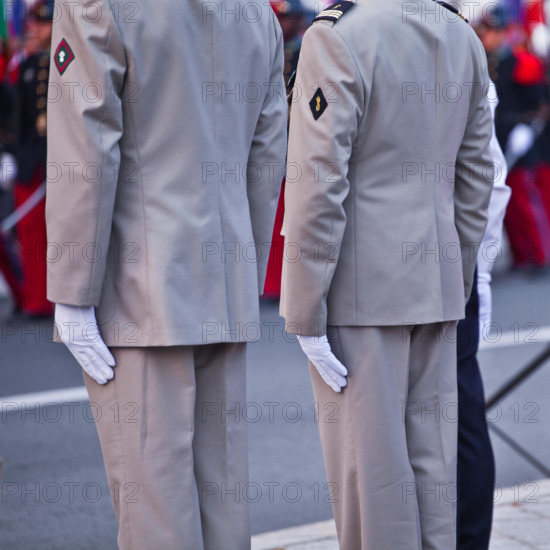 Tours, France. 13th July, 2013. Army officials in front of the town hall or Hotel de Ville of Tours for the Bastille Day celebrations on the 14th July in Tours, France, on Saturday July 13th, 2013 Credit: Julian Elliott/Alamy Live News