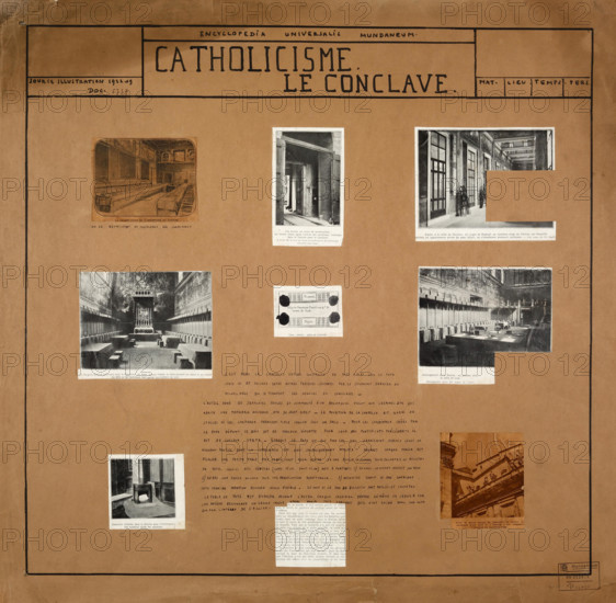 Français : Planche de l'Encyclopaedia Universalis Mundaneum . 1920 63 Catholicisme. Le conclave