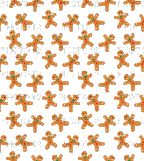 Gingerbread man seamless pattern. Cute vector background for new year's day, Christmas, winter holiday, cooking, new year's eve, Xmas. Cartoon illustr