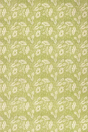 Petunia flowers depicted in the Art Nouveau floral pattern published in 1901 in Prague, Austro-Hungarian Empire (now in the Czech Republic).