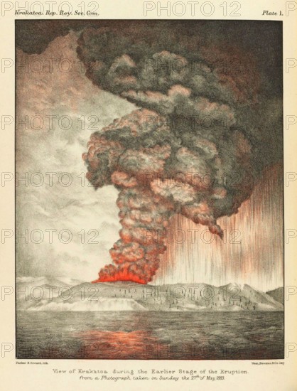 Houghton 71-1250 - Krakatoa, 1883 eruption.
