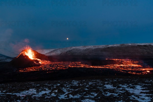The eruption site of Geldingadalir volcano in Fagradalsfjall mountain on the Reykjanes Peninsula in Iceland
