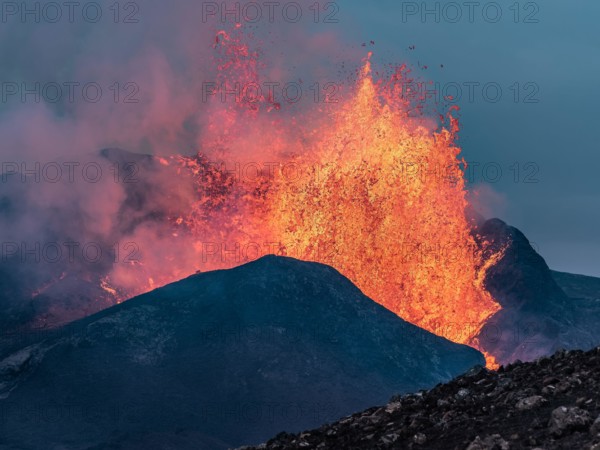 Volcano, eruption Geldingardalur, Fagradalsfjall, Iceland, taken the 22nd of may 2021