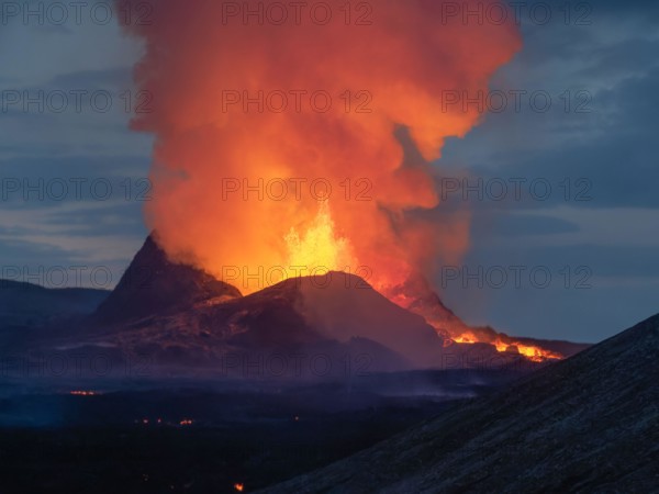Volcano, eruption Geldingardalur, Fagradalsfjall, Iceland, taken the 22nd of may 2021