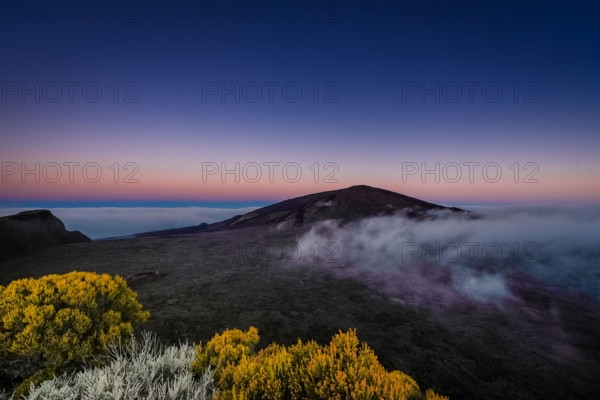 Piton de la fournaise at sunset