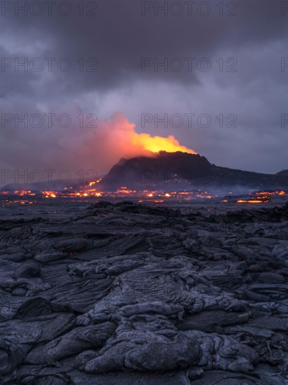 Fagradalsfjall Volcano Eruption in Geldingadalur Iceland, Volcanic eruption started in August 2022