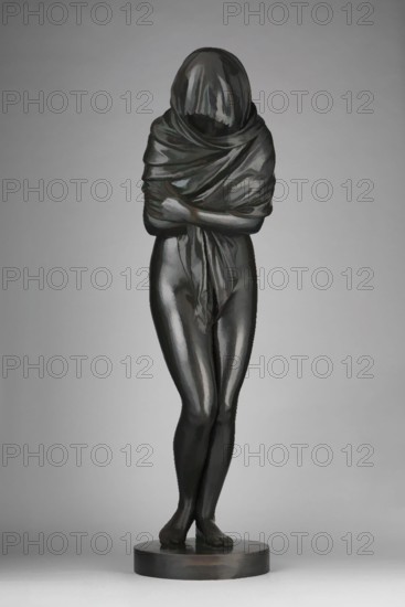 Art inspired by Winter, 1787, French, Paris, Bronze, Overall (confirmed): 56 1/2 x 15 3/8 x 19 7/8 in., Wt. 438 lb., 15 in. (143.5 x 39.1 x 50.5 cm, 198.6755kg, 38.1 cm); Pedestal: H. 34 in. (86.4 cm), Sculpture-Bronze, Jean Antoine Houdon (French, Versailles 1741–1828 Paris), A, Classic works modernized by Artotop with a splash of modernity. Shapes, color and value, eye-catching visual impact on art. Emotions through freedom of artworks in a contemporary way. A timeless message pursuing a wildly creative new direction. Artists turning to the digital medium and creating the Artotop NFT