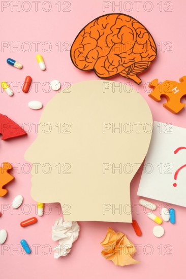 Concept of problems with memory, amnesia, space for text