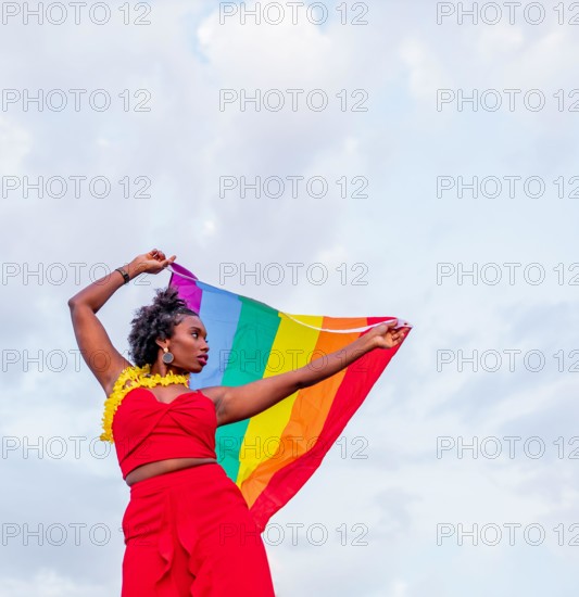 freedom, demonstration, rainbow flag, lgbt, person of color, freedoms, demonstrations, manifestation, rally, rainbow flags