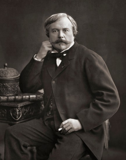 Edmond de Goncourt, 1822 –1896, born Edmond Louis Antoine Huot de Goncourt.  French writer, literary critic, art critic, book publisher and founder of the Académie Goncourt which awards the Prix Goncourt.  After a photograph by Felix Nadar.