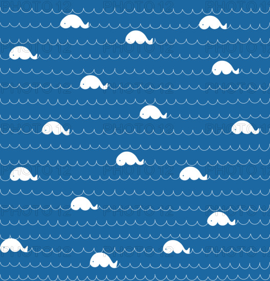 Vector about little whale seamless pattern background used for fabric, textile, print, background and decorative wallpaper