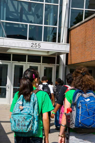 Multicultural kids going to school