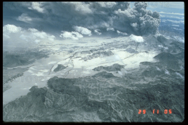 This image captures the ash plume from Mount Pinatubo’s eruption on June 29, 1991, over Marella Valley. The eruption of Pinatubo was one of the most significant volcanic events in recent history, impacting the surrounding regions with ashfall and climate effects.