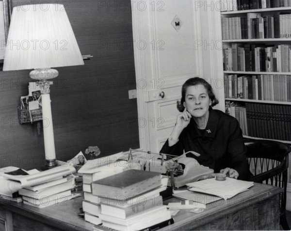 June 21, 1967 - Paris, France - Writer, Novelist MARY MCCARTHY in her office in Paris.