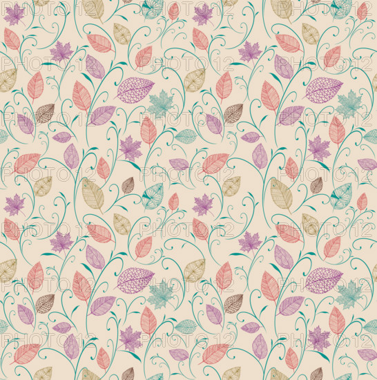 Vintage autumn leaves seamless pattern background. EPS10 file.