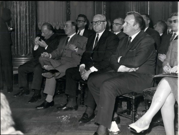 1968 - Left to right: Rene Billieres; Guy Mollet; and Charles Hernu. © Keystone Pictures USA/ZUMAPRESS.com/Alamy Live News