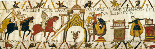 Tapestry by unknown weaver - The Bayeux Tapestry (detail) - WGA24161