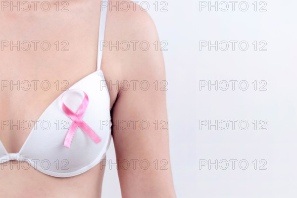 Pink breast cancer awareness ribbon